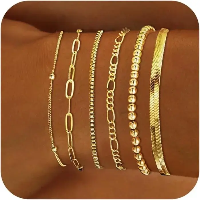 Bracelet mince, fin, métal doré