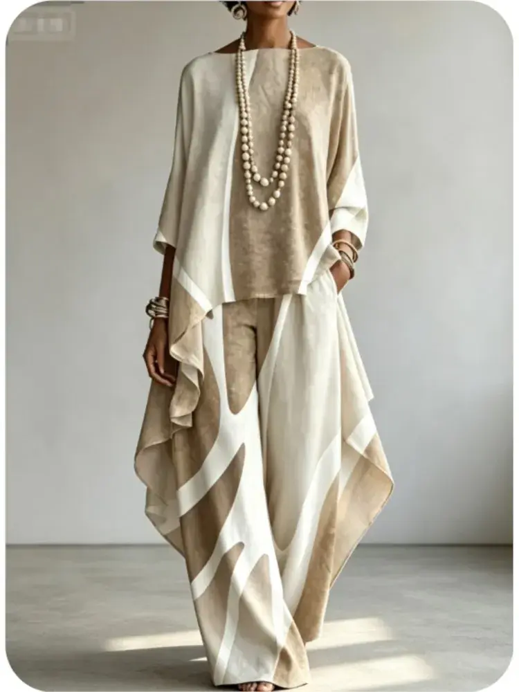Ensemble imprimé, imprimé, coupe ample