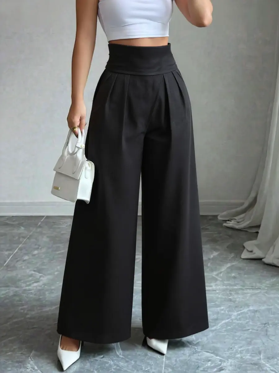 Pantalon bureau, coupe droite, noir ou gris